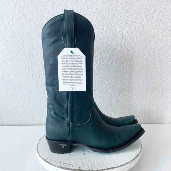 Lane EMMA JANE Womens Cowboy Boots 8.5 Green Western Cowgirl Mid Calf Tall - Picture 2 of 11